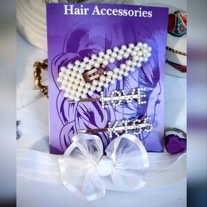 Girls' Purple Headband Bow & Barrettes Lot